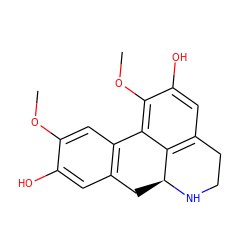 COc1cc2c(cc1O)C[C@@H]1NCCc3cc(O)c(OC)c-2c31 ZINC000002559362