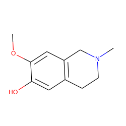 COc1cc2c(cc1O)CCN(C)C2 ZINC000003847295