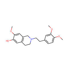 COc1cc2c(cc1O)CCN(CCc1ccc(OC)c(OC)c1)C2 ZINC000095553332