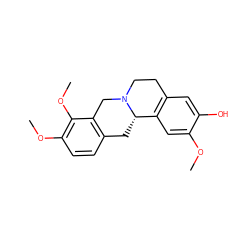 COc1cc2c(cc1O)CCN1Cc3c(ccc(OC)c3OC)C[C@@H]21 ZINC000029746996