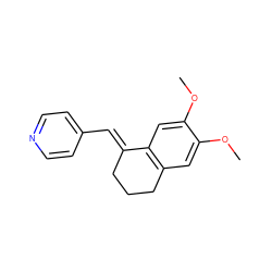 COc1cc2c(cc1OC)/C(=C/c1ccncc1)CCC2 ZINC000013610844