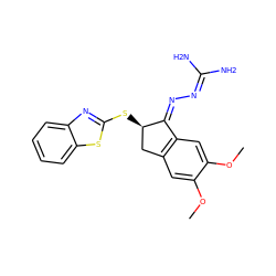 COc1cc2c(cc1OC)/C(=N\N=C(N)N)[C@H](Sc1nc3ccccc3s1)C2 ZINC000043019912