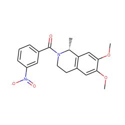 COc1cc2c(cc1OC)[C@@H](C)N(C(=O)c1cccc([N+](=O)[O-])c1)CC2 ZINC000001797112