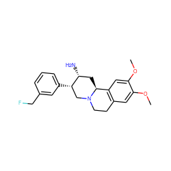 COc1cc2c(cc1OC)[C@@H]1C[C@@H](N)[C@@H](c3cccc(CF)c3)CN1CC2 ZINC000006733239