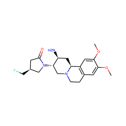 COc1cc2c(cc1OC)[C@@H]1C[C@H](N)[C@@H](N3C[C@@H](CF)CC3=O)CN1CC2 ZINC000038358483