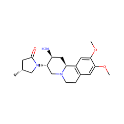 COc1cc2c(cc1OC)[C@@H]1C[C@H](N)[C@@H](N3C[C@H](C)CC3=O)CN1CC2 ZINC000006733241