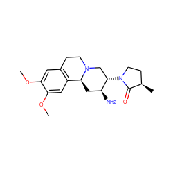 COc1cc2c(cc1OC)[C@@H]1C[C@H](N)[C@@H](N3CC[C@@H](C)C3=O)CN1CC2 ZINC000034434830