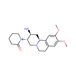 COc1cc2c(cc1OC)[C@@H]1C[C@H](N)[C@@H](N3CCCCC3=O)CN1CC2 ZINC000006733243