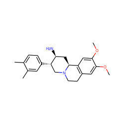 COc1cc2c(cc1OC)[C@@H]1C[C@H](N)[C@@H](c3ccc(C)c(C)c3)CN1CC2 ZINC000028821841