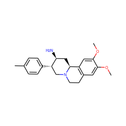 COc1cc2c(cc1OC)[C@@H]1C[C@H](N)[C@@H](c3ccc(C)cc3)CN1CC2 ZINC000028821839