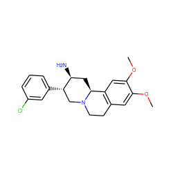 COc1cc2c(cc1OC)[C@@H]1C[C@H](N)[C@@H](c3cccc(Cl)c3)CN1CC2 ZINC000006733236