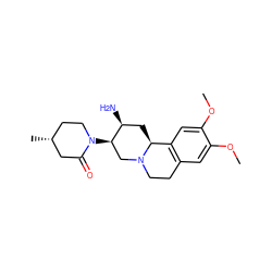 COc1cc2c(cc1OC)[C@@H]1C[C@H](N)[C@H](N3CC[C@@H](C)CC3=O)CN1CC2 ZINC000045338696