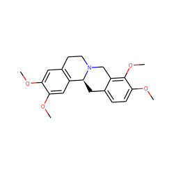 COc1cc2c(cc1OC)[C@@H]1Cc3ccc(OC)c(OC)c3CN1CC2 ZINC000019535049