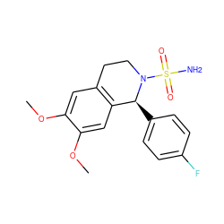 COc1cc2c(cc1OC)[C@H](c1ccc(F)cc1)N(S(N)(=O)=O)CC2 ZINC000040394283