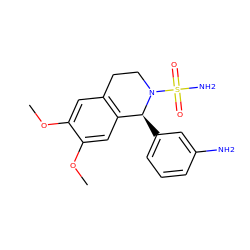 COc1cc2c(cc1OC)[C@H](c1cccc(N)c1)N(S(N)(=O)=O)CC2 ZINC000040876535