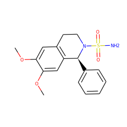 COc1cc2c(cc1OC)[C@H](c1ccccc1)N(S(N)(=O)=O)CC2 ZINC000040394813