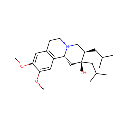 COc1cc2c(cc1OC)[C@H]1C[C@@](O)(CC(C)C)[C@H](CC(C)C)CN1CC2 ZINC000013745393