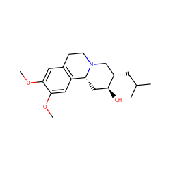 COc1cc2c(cc1OC)[C@H]1C[C@H](O)[C@@H](CC(C)C)CN1CC2 ZINC000013983450