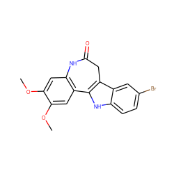 COc1cc2c(cc1OC)-c1[nH]c3ccc(Br)cc3c1CC(=O)N2 ZINC000001862243