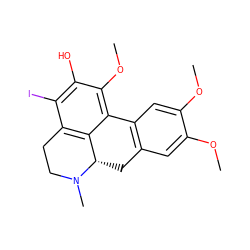 COc1cc2c(cc1OC)-c1c(OC)c(O)c(I)c3c1[C@H](C2)N(C)CC3 ZINC000029041654