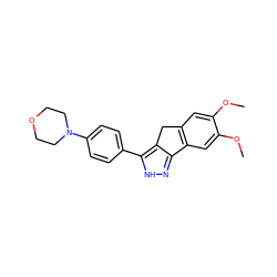 COc1cc2c(cc1OC)-c1n[nH]c(-c3ccc(N4CCOCC4)cc3)c1C2 ZINC000028954370