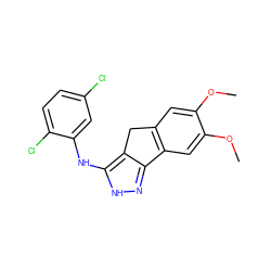 COc1cc2c(cc1OC)-c1n[nH]c(Nc3cc(Cl)ccc3Cl)c1C2 ZINC000013677830