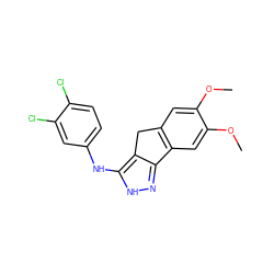 COc1cc2c(cc1OC)-c1n[nH]c(Nc3ccc(Cl)c(Cl)c3)c1C2 ZINC000013677834