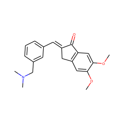 COc1cc2c(cc1OC)C(=O)/C(=C/c1cccc(CN(C)C)c1)C2 ZINC000040873318