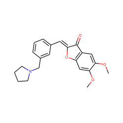 COc1cc2c(cc1OC)C(=O)/C(=C/c1cccc(CN3CCCC3)c1)O2 ZINC000040873180