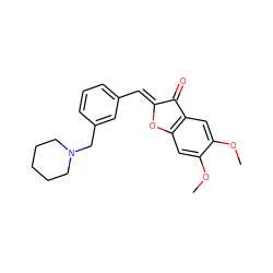 COc1cc2c(cc1OC)C(=O)/C(=C/c1cccc(CN3CCCCC3)c1)O2 ZINC000040900711