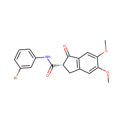 COc1cc2c(cc1OC)C(=O)[C@@H](C(=O)Nc1cccc(Br)c1)C2 ZINC000473154705