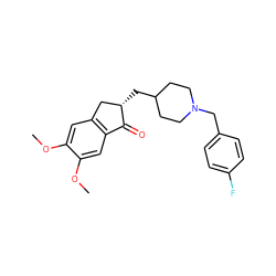 COc1cc2c(cc1OC)C(=O)[C@@H](CC1CCN(Cc3ccc(F)cc3)CC1)C2 ZINC000001482650