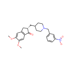 COc1cc2c(cc1OC)C(=O)[C@@H](CC1CCN(Cc3cccc([N+](=O)[O-])c3)CC1)C2 ZINC000001482648