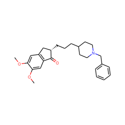 COc1cc2c(cc1OC)C(=O)[C@@H](CCCC1CCN(Cc3ccccc3)CC1)C2 ZINC000003789957