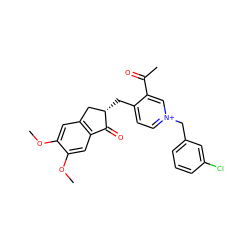 COc1cc2c(cc1OC)C(=O)[C@@H](Cc1cc[n+](Cc3cccc(Cl)c3)cc1C(C)=O)C2 ZINC001772613439