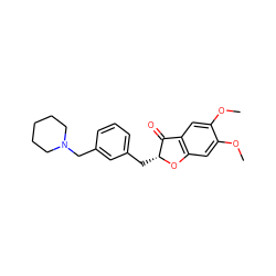 COc1cc2c(cc1OC)C(=O)[C@@H](Cc1cccc(CN3CCCCC3)c1)O2 ZINC000040897932