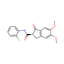 COc1cc2c(cc1OC)C(=O)[C@H](C(=O)Nc1ccccc1Cl)C2 ZINC000473158152