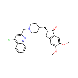 COc1cc2c(cc1OC)C(=O)[C@H](CC1CCN(Cc3cc(Cl)c4ccccc4n3)CC1)C2 ZINC000213964733