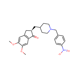 COc1cc2c(cc1OC)C(=O)[C@H](CC1CCN(Cc3ccc([N+](=O)[O-])cc3)CC1)C2 ZINC000003814289