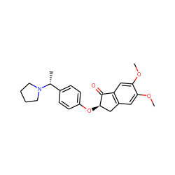 COc1cc2c(cc1OC)C(=O)[C@H](Oc1ccc([C@@H](C)N3CCCC3)cc1)C2 ZINC000028344334