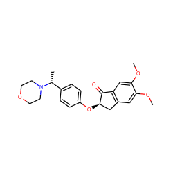 COc1cc2c(cc1OC)C(=O)[C@H](Oc1ccc([C@@H](C)N3CCOCC3)cc1)C2 ZINC000028334325