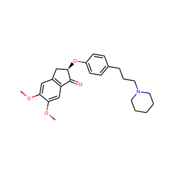 COc1cc2c(cc1OC)C(=O)[C@H](Oc1ccc(CCCN3CCCCC3)cc1)C2 ZINC000040848281