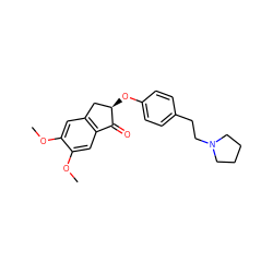 COc1cc2c(cc1OC)C(=O)[C@H](Oc1ccc(CCN3CCCC3)cc1)C2 ZINC000040847395