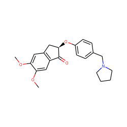 COc1cc2c(cc1OC)C(=O)[C@H](Oc1ccc(CN3CCCC3)cc1)C2 ZINC000028338254