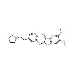 COc1cc2c(cc1OC)C(=O)[C@H](Oc1cccc(CCN3CCCC3)c1)C2 ZINC000040849023