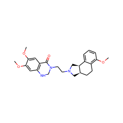 COc1cc2c(cc1OC)C(=O)N(CCN1C[C@@H]3CCc4c(OC)cccc4[C@@H]3C1)CN2 ZINC000013863040