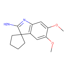 COc1cc2c(cc1OC)C1(CCCC1)C(N)=N2 ZINC000103244967