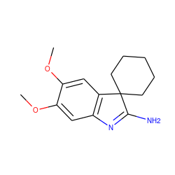 COc1cc2c(cc1OC)C1(CCCCC1)C(N)=N2 ZINC000103244969