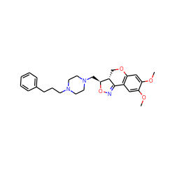 COc1cc2c(cc1OC)C1=NO[C@@H](CN3CCN(CCCc4ccccc4)CC3)[C@@H]1CO2 ZINC000022930614