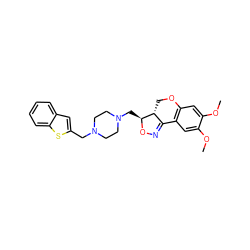 COc1cc2c(cc1OC)C1=NO[C@@H](CN3CCN(Cc4cc5ccccc5s4)CC3)[C@@H]1CO2 ZINC000022930628